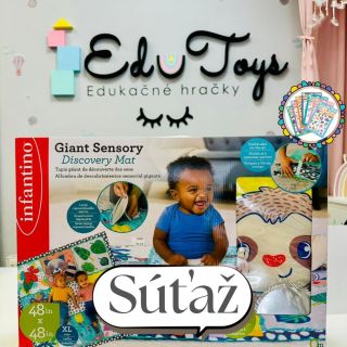 🤍SÚŤAŽ🤍 o Infantino senzorickú maxi podložku 122 cm x 122cm 🎁 Extra veľká mäkká hracia deka poskytne vášmu dieťaťu...